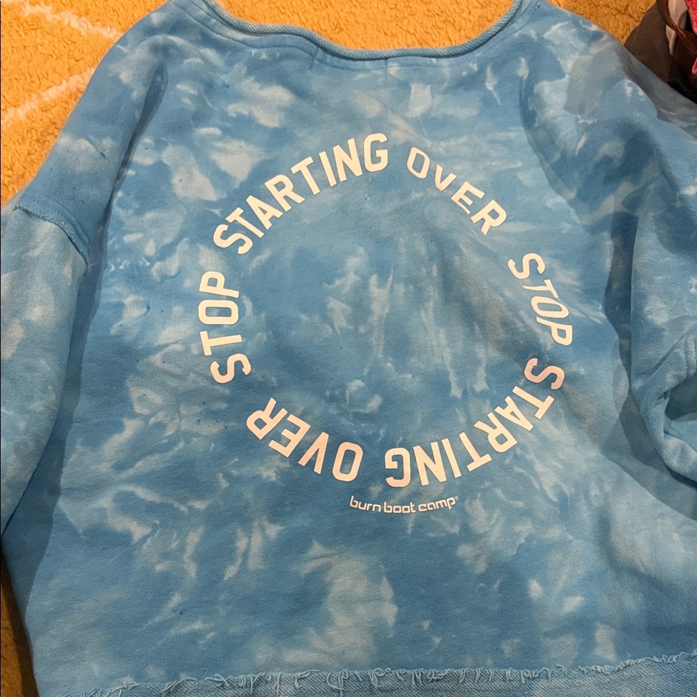 Burn Boot Camp Blue Tie-Dye Women's Top